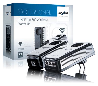 Adaptador PLC Powerline profesional con punto de acceso Wi-Fi